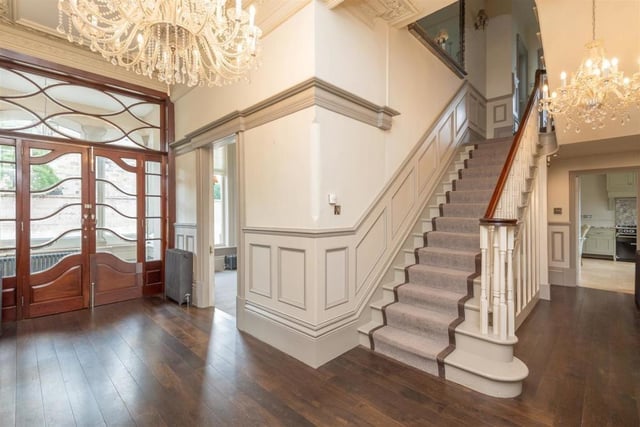 The property has accommodation over four floors with stunning features, windows and staircase