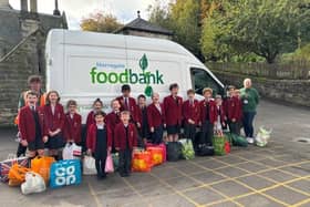 Pupils at Belmont Grosvenor School have handed over 166.7kg of food to Harrogate District Foodbank to support hungry people across the district