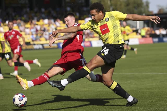 On-loan Wolverhampton Wanderers defender Lewis Richards was introduced as a 72nd-minute substitute during Harrogate Town's goalless draw with Crawley. Pictures: Craig Galloway/Harrogate Town AFC
