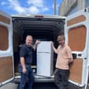 Harrogate Homeless Project staff picking up furniture donated by the public to charity Essential Needs to help someone experiencing homelessness turn the corner.