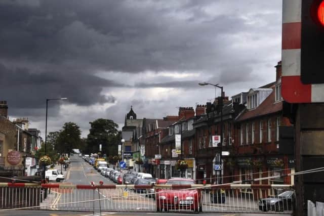 The railway level crossing at Starbeck was closed most of last week to traffic travelling from Knaresborough towards Harrogate.  (Picture contributed)