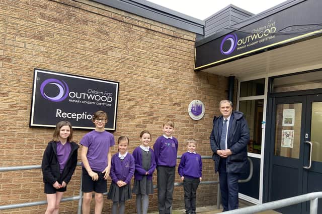 Julian Smith MP with students of Outwood Academy Greystone in Ripon