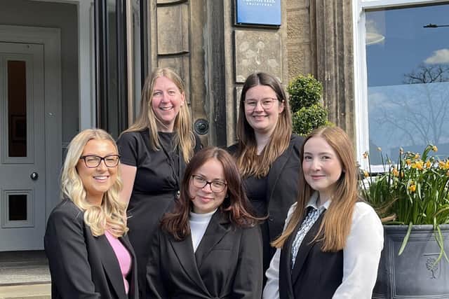 New appointments at Raworths in Harrogate. Back, from left, Tracy McKenna and Charlotte Newman. Front, from left, Katie Jaros, Lucy Allen, Katie Johnston. (Picture Rachel Creer)