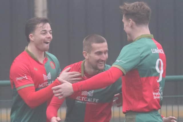 Harrogate Railway got back to winning ways when they put five past Louth Town at Station View. Picture: Craig Dinsdale