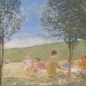 Section of Florence Hess painting, Picnic by the Sea – estimate: £7,000-10,000