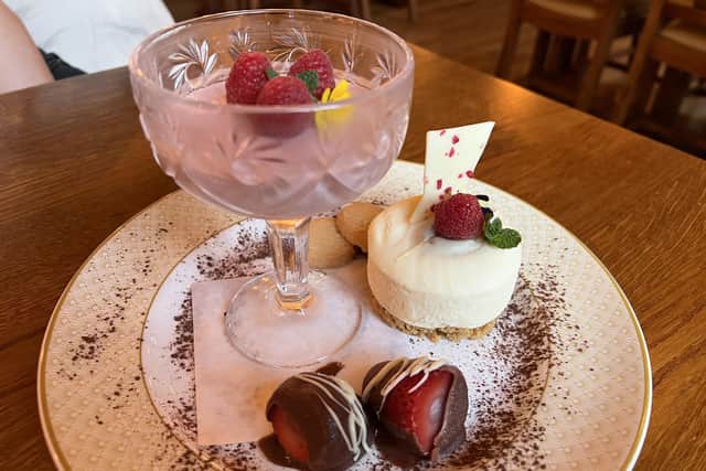 The limited-edition Love Triangle Dessert on the Valentine's Day Menu at the Cosy Club