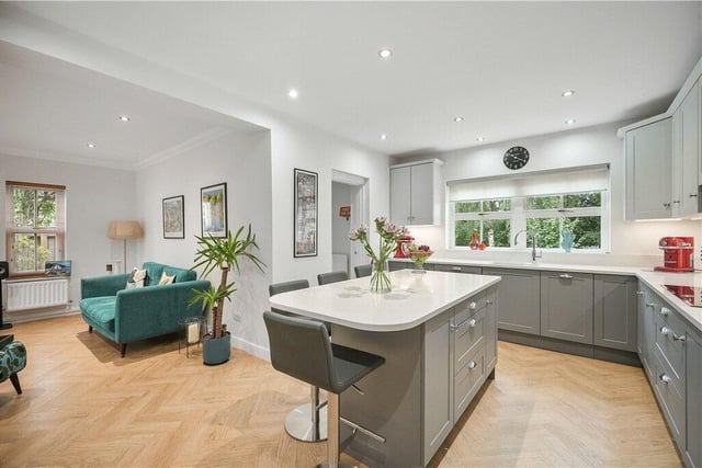 The open plan arrangement takes in a versatile family area.