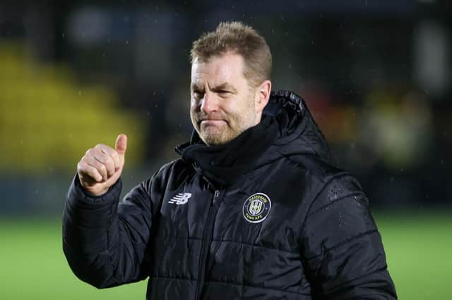 Harrogate Town manager Simon Weaver was happy with a point from Saturday's home showdown with Stevenage. Pictures: Matt Kirkham