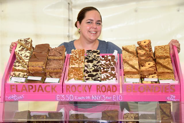 Becki Hartness of Sweet Sisters Cakery showcasing her produce at the festival