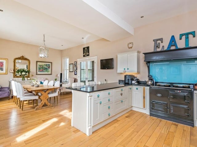 The spacious open plan living kitchen and diner.