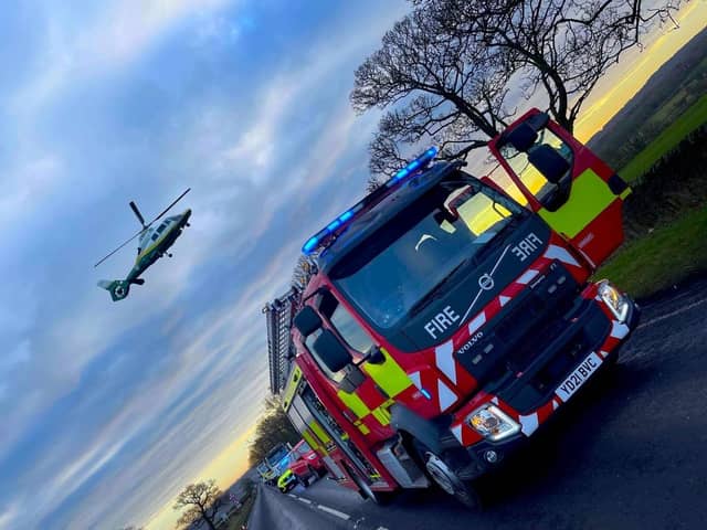 A casualty has been airlifted to hospital following a collision in Harrogate (credit: Harrogate Fire Station)