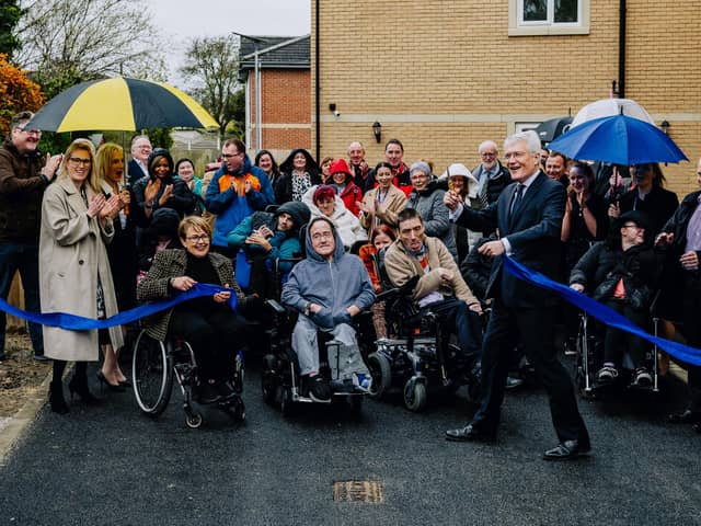 The launch of St Roberts Grove development in Harrogate - Paralympian Baroness Tanni Grey-Thompson and Harrogate MP Andrew Jones cut the ribbon. (Pictue contributed)