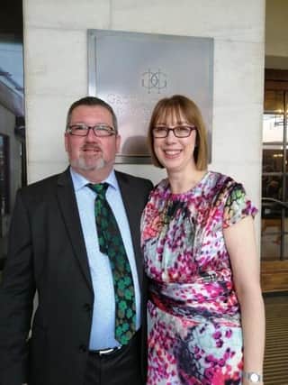 Restart a Heart Day - Boroughbridge postmaster Nigel Hamilton-Evans who was saved by good samaritan with his wife Karen.