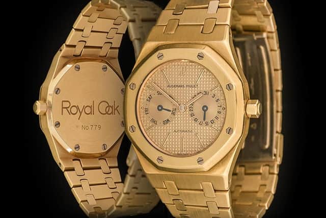 An Audemars Piguet ‘Royal Oak’ Gold Watch – sold for £22,000.