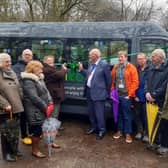 Minibus boost - On hand to perform the ribbon cutting ceremony for Open Country was the Mayor of Harrogate Coun Victoria Oldham, supported by her consort, Robert Windass.