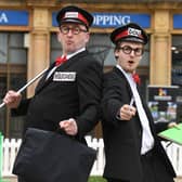 The 'dog wardens' on patrol at Harrogate BID's town centre dog show.
Picture Gerard Binks