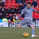 Harrogate Town goalkeeper James Belshaw in action during Saturday's League Two clash with Doncaster Rovers. Pictures: Matt Kirkham