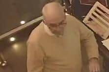 Police would like to speak to the man in this CCTV image after the theft of a scarf from a Harrogate restaurant