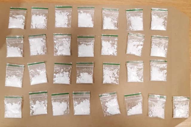 North Yorkshire Police have arrested three people after two vehicles were searched and cocaine was seized in Harrogate