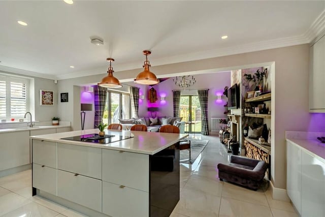 A stylish, open plan living kitchen.