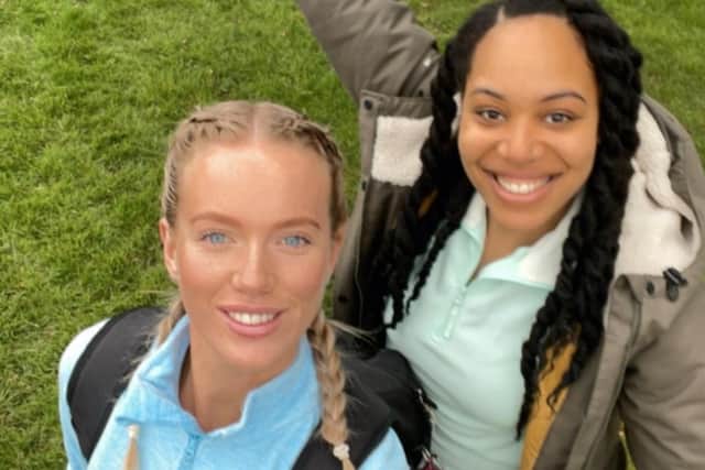 Harrogate's Miss Yorkshire Chloe McEwen had been climbing the Three Peaks in the Yorkshire Dales National Park with fellow Miss England finalist Lisa Ellis, 27, when they got in trouble on the final peak. (Picture contributed)