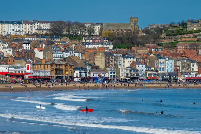 Surfers take to water on the South Bay of Scarborough