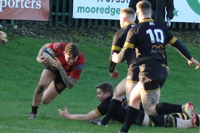 Bailey Bromberg on the attack for Harrogate Pythons during Saturday's Yorkshire Two win over Leeds Corinthians. Picture: Submitted