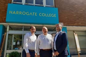 Harrogate College Principal Danny Wild with Liberal Democrat leader Sir Ed Davey and Lib Dem parliamentary candidate for Harrogate and Knaresborough, Tom Gordon. (Picture contributed)