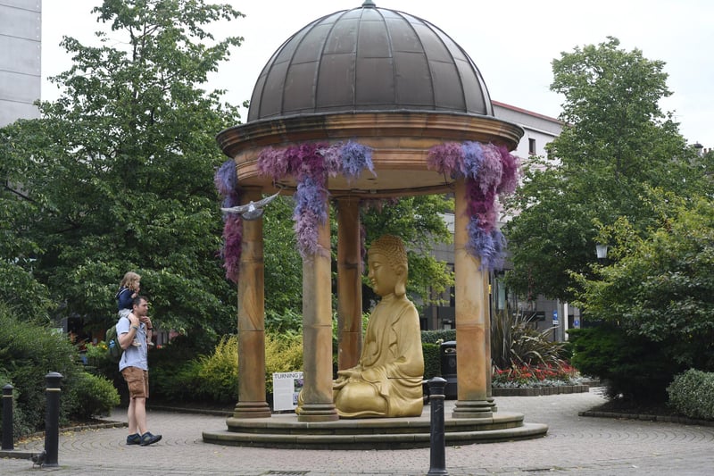 The 'Speaking Japanese' display in the Station Gardens – celebrating Harrogate’s link with Japan through the Japanese Gardens