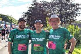 From Harrogate to Great North Run - Marc Cleal-Child, Chris Moore, Chris Child, right, with fellow runners Marc Cleal-Child and Chris Moore.