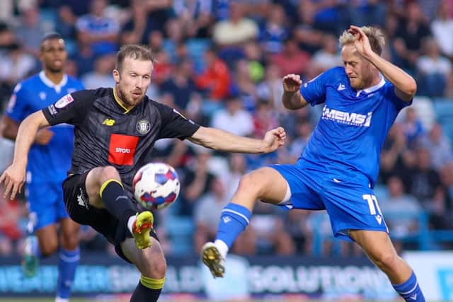 Stephen Dooley in action during Harrogate Town's 2-0 win at Gillingham. Picture: Matt Kirkham