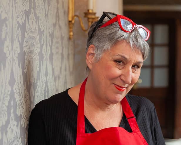 Watched by millions of viewers on Channel 4 in The Great British Bake Off, culinary icon Karen Wright will appear in 2024 at Glampfest which is held on lush fields near Scotton. (Picture contributed)