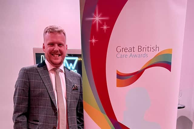 Award-winner - Matthew Nutting said he was delighted to be recognised for his work with his care company Radfield Home Care Harrogate, Wetherby and North Yorkshire.