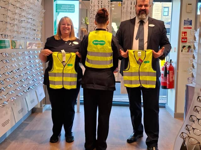 The opticians at Otley Specsavers provided the vest to make sure all children stay safe to and from school this season