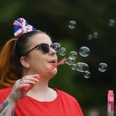 Pictured is Ella Davis  blowing bubbles during the free weekend of outdoor entertainment in the grounds of Harrogate’s DoubleTree by Hilton Harrogate Majestic Hotel & Spa.. (Picture Gerard Binks)
