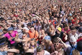 Revelers during the Leeds Festival 2022 at Bramham Park in Leeds. (Photo credit: Danny Lawson/PA Wire)