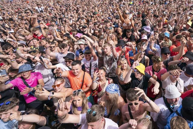 Revelers during the Leeds Festival 2022 at Bramham Park in Leeds. (Photo credit: Danny Lawson/PA Wire)