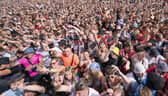 Revelers during the Leeds Festival 2022 at Bramham Park in Leeds. (Photo credit: Danny Lawson/PA Wire)