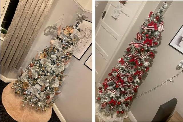 Pictured: Melissa Smith sent in two of her Christmas trees.