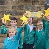 Pupils at Birstwith CE School celebrate their school receiving a 'good' rating after an Ofsted inspection last month.