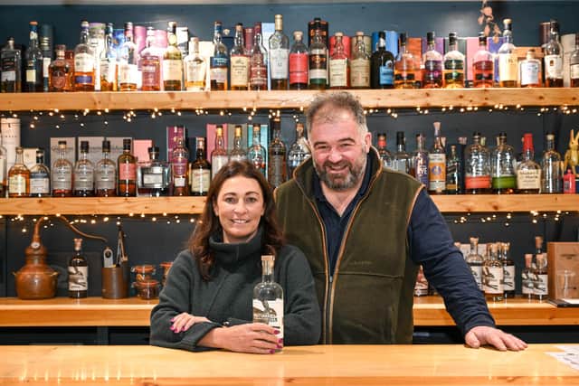 Pictured: Founders of Whittaker's Distillery - Jane and Toby Whittaker.
