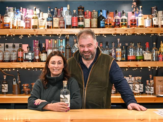 Pictured: Founders of Whittaker's Distillery - Jane and Toby Whittaker.