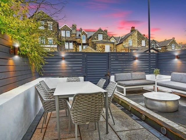 This private and paved garden is ideal for summer entertaining.