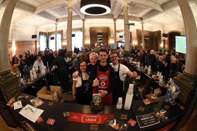 Flashback to 2022's  Harrogate Round Table Charity Beer Festival – The bar team at the Crown Hotel. (Picture Gerard Binks)
