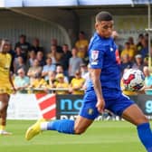 On-loan Exeter City winger fires an audacious effort against the Sutton United cross-bar during his Harrogate Town debut. Pictures: Matt Kirkham