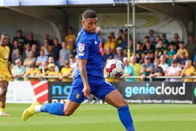 On-loan Exeter City winger fires an audacious effort against the Sutton United cross-bar during his Harrogate Town debut. Pictures: Matt Kirkham