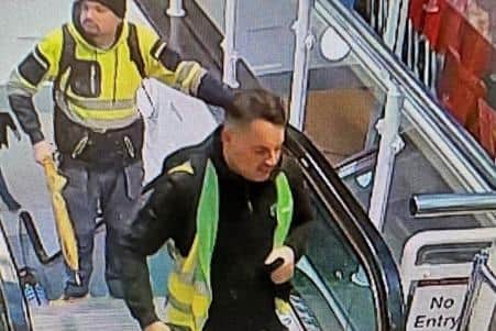 North Yorkshire Police are searching for two men after a theft at the TK Maxx store in Harrogate town centre