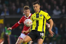 Jack Muldoon scored the only goal of the game as Harrogate Town upset Wrexham in the FA Cup. Picture: Matt Kirkham