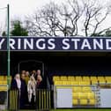 The new look Myrings Stand at Harrogate Town's EnviroVent Stadium which opened in time for the match against Wrexham. (Picture contributed)