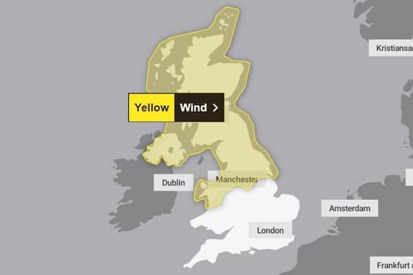The Met Office has issued a yellow weather warning for strong winds across the Harrogate district this week